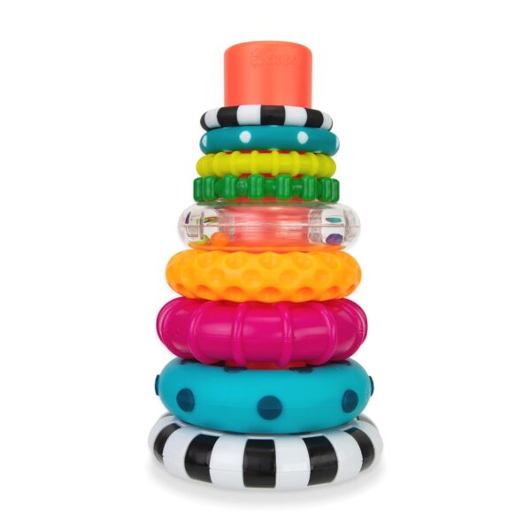 Sassy Stacks of Circles Stacking Ring STEM Learning Toy, Age 6+ Months, Multi, 9 Piece Set Sassy Stacks of Circles - Classic Stacking Ring STEM Learning Toy